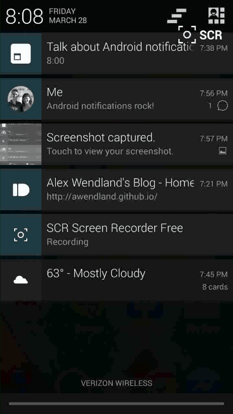 Android Notification Drawer Demo